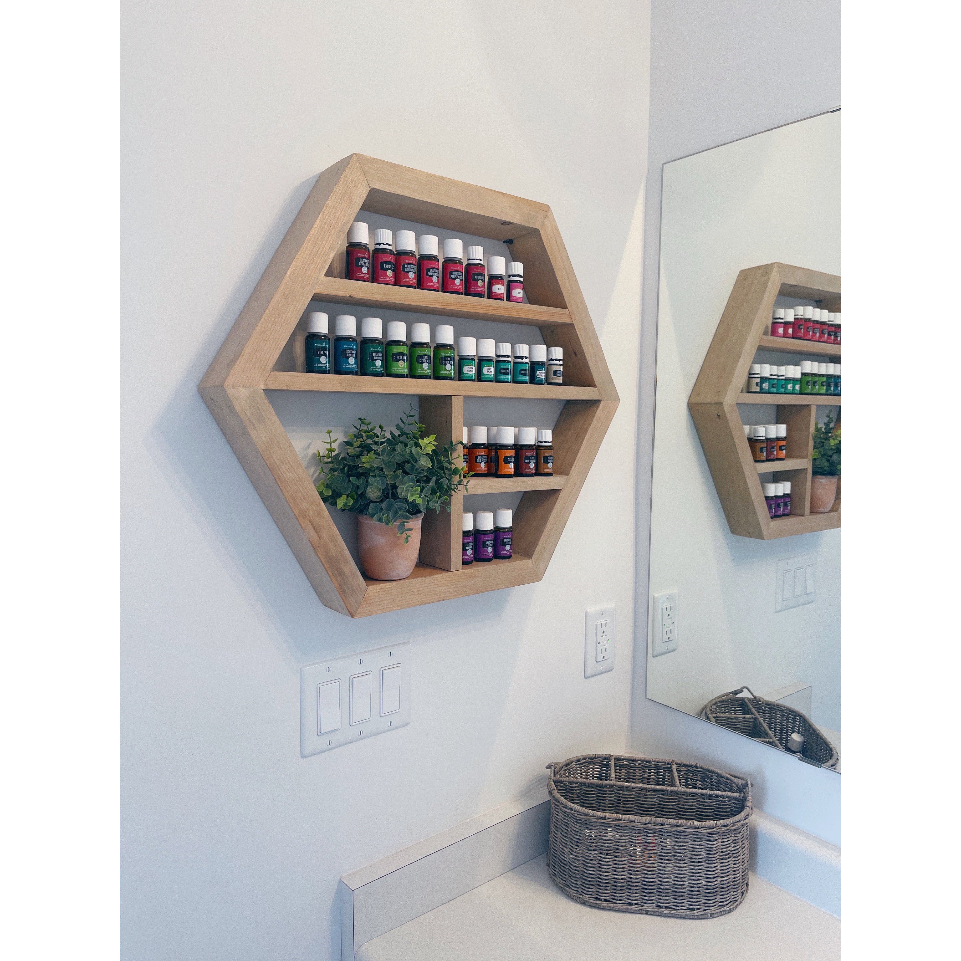 Hexagon Wood Shelf Alexander Designs